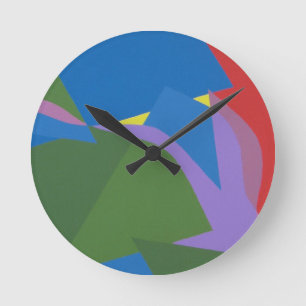 Subdued Abstract Composition Round Clock
