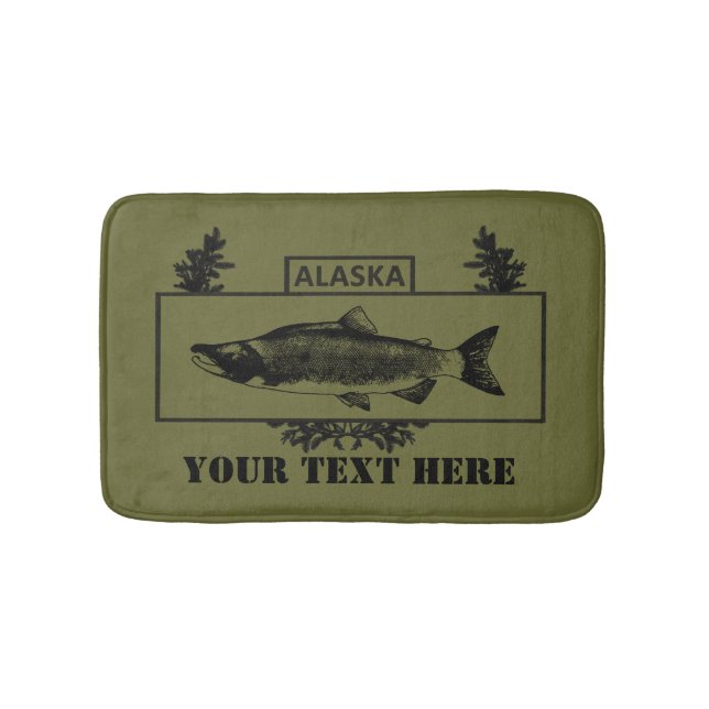 Subdued Alaska Combat Fisherman Badge Bath Mat (Front)