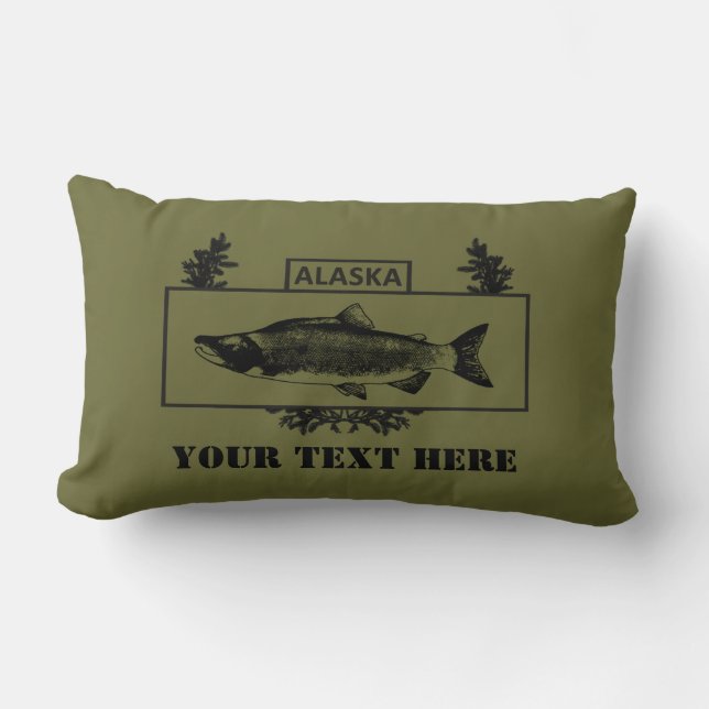 Subdued Alaska Combat Fisherman Badge Lumbar Cushion (Front)