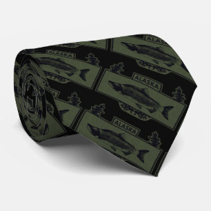 Subdued Alaska Combat Fisherman Badge Tie