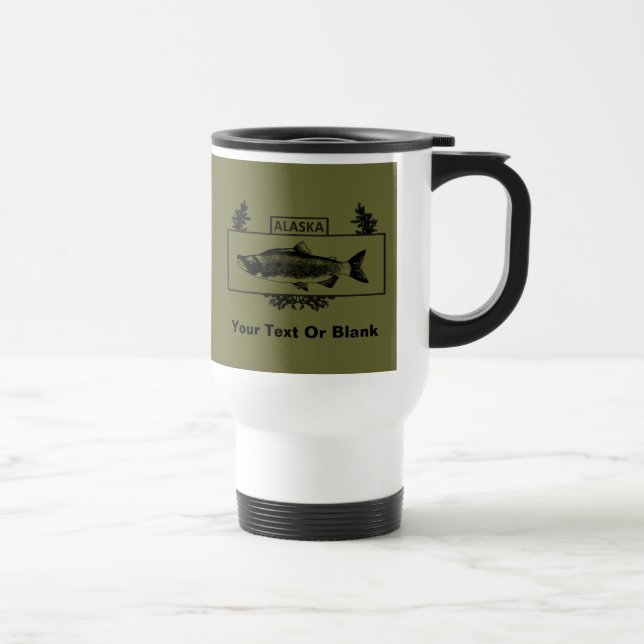 Subdued Alaska Combat Fisherman Badge Travel Mug (Right)