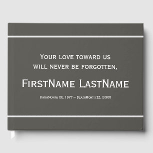 Subdued & Conservative Funeral Guestbook