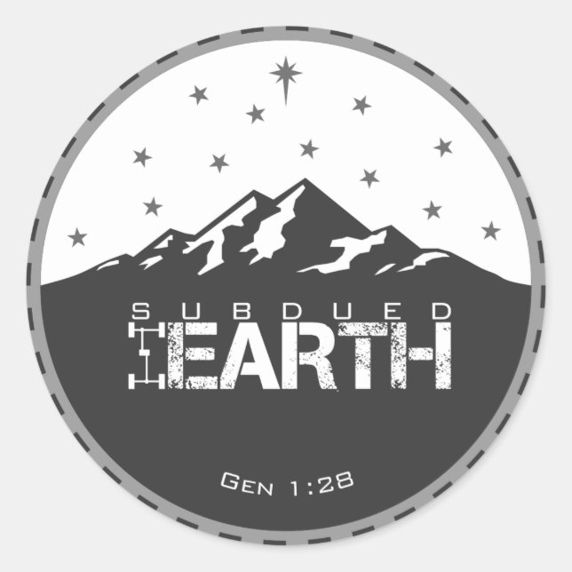 Subdued Earth Round Logo [Small] Stickers (Front)