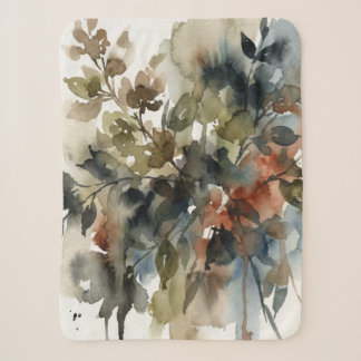 Subdued Forest Watercolor Sherpa Blanket
