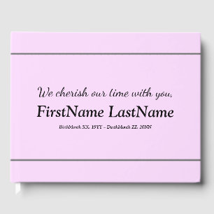 Subdued Pink Memorial Guestbook