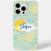 Subdued Yellow and Aqua Marine iPhone / iPad case