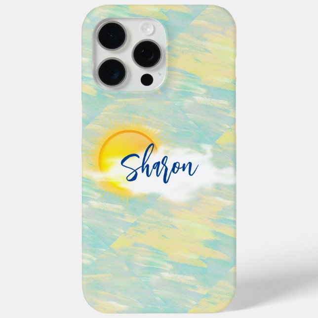 Subdued Yellow and Aqua Marine iPhone / iPad case (Back)