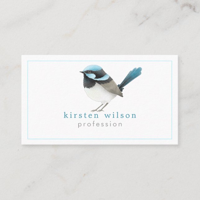 Suberb Fairy Wren Bird - Custom  Business Card (Front)
