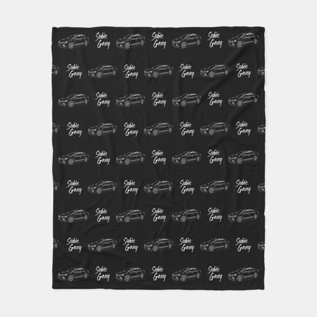 Subie gang wrx white print fleece blanket (Front)