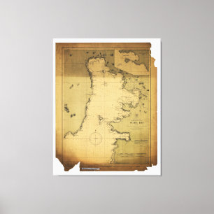 Subig (Subic) Bay Luzon Philippines 1902 Map Canvas Print