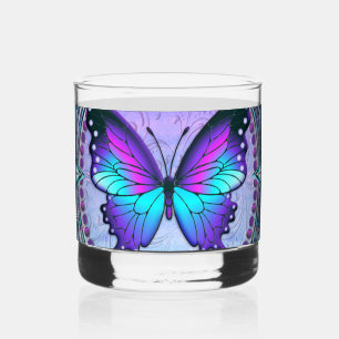 Sublimation Butterfly with Background Whiskey Glass