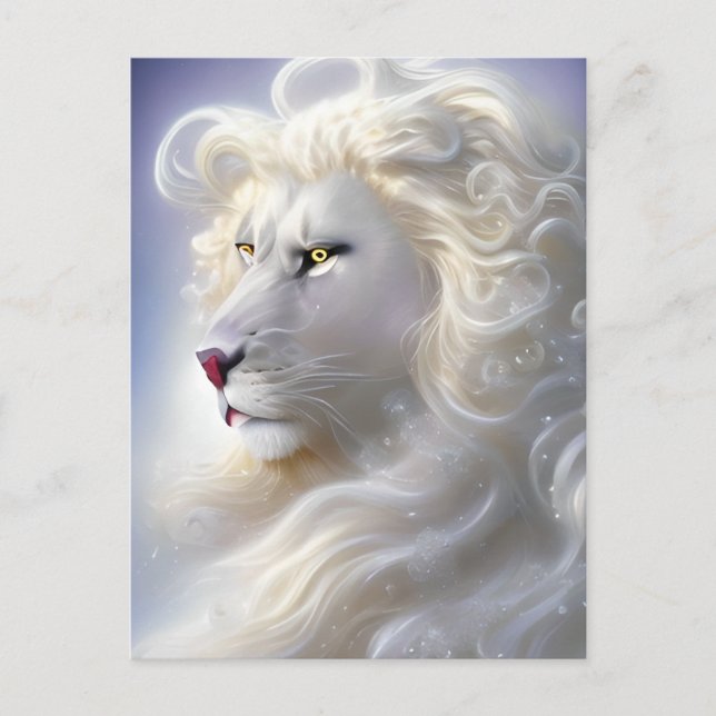 Sublimation White Lion Postcard (Front)
