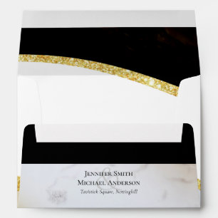 Sublime Black and Gold Modern Wedding Envelope