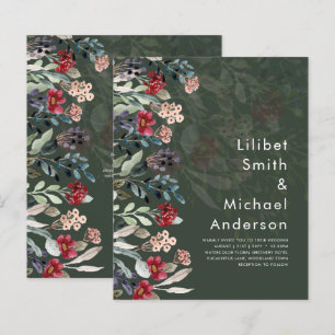 Sublime Burgundy Blue Wildflowers Wedding Elegant