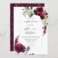 Sublime Burgundy Blush Watercolor Couples Shower