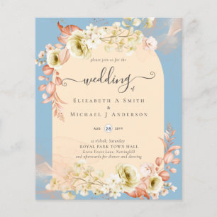 Sublime Dusty Blue Peach Wedding Flyer