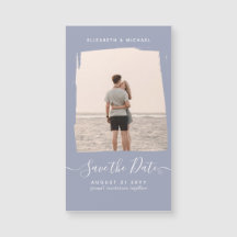 Sublime Minimalist PHOTO Save The Date Dusty Blue 