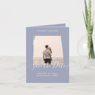 Sublime Minimalist PHOTO Save The Date Dusty Blue  Card
