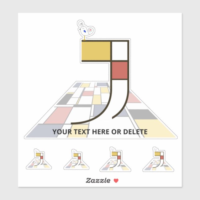 Sublime Neoplasticism Art Monogram. Letter J (Sheet)