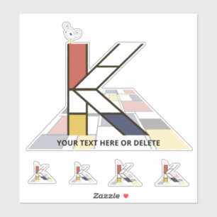 Sublime Neoplasticism Art Monogram. Letter K
