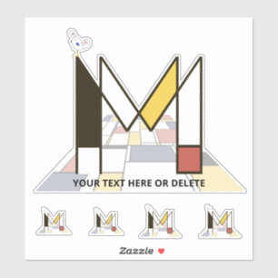 Sublime Neoplasticism Art Monogram. Letter M