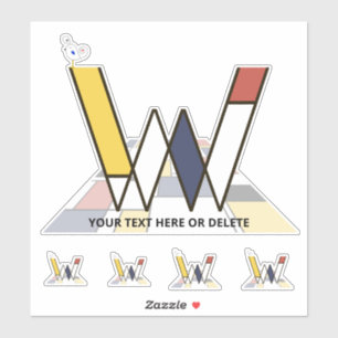 Sublime Neoplasticism Art Monogram. Letter W