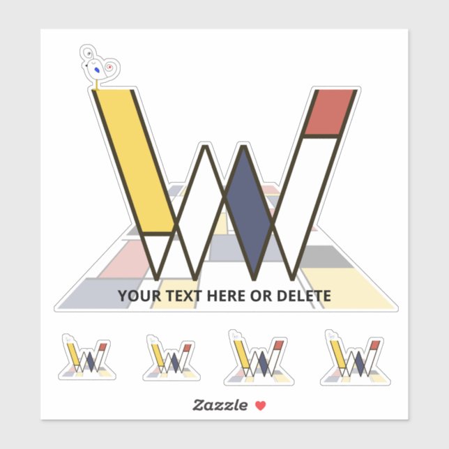 Sublime Neoplasticism Art Monogram. Letter W (Sheet)