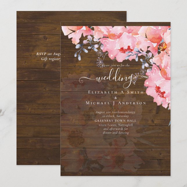 Sublime Pink Blossoms WEDDING SUITE - BUDGET (Front/Back)