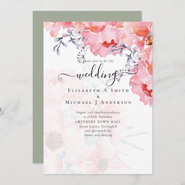 Sublime Pink Blossoms WEDDING SUITE - BUDGET (Front/Back)