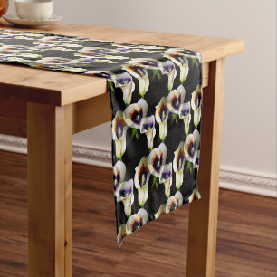 Sublime Watercolor Arum Calla Lilies Short Table Runner