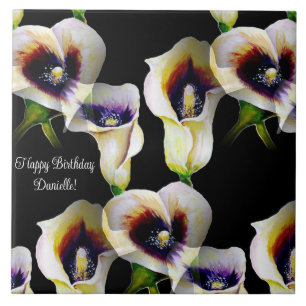 Sublime Watercolor Arum Calla Lilies Tile