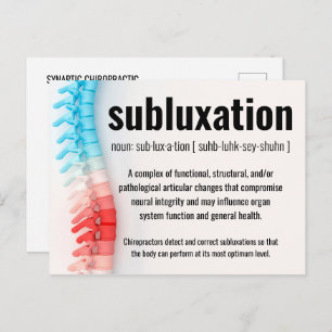 Subluxation Chiropractic Recall/Reactivation Postcard