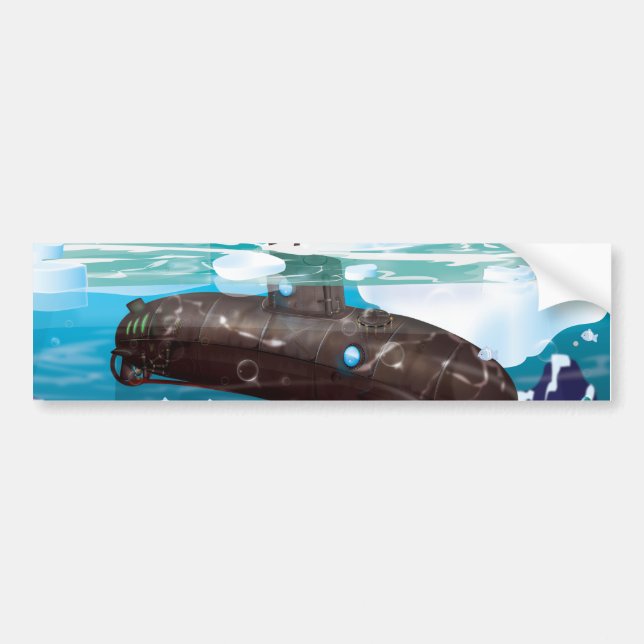 Submarine Arctic Adventure Bumper Sticker (Front)