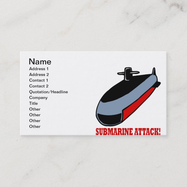 Submarine Attack Business Card (Front)