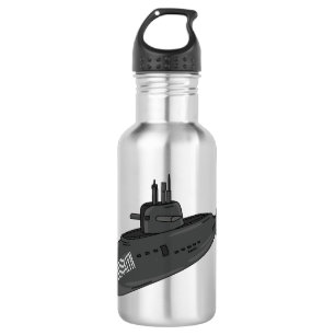 Submarine cartoon illustration 532 ml water bottle
