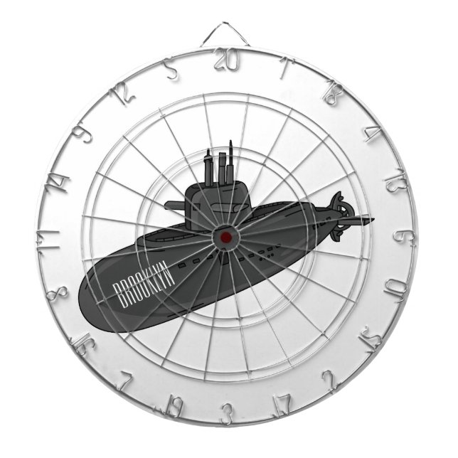 Submarine cartoon illustration  dartboard (Front)