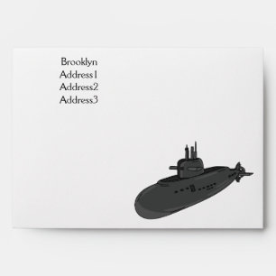 Submarine cartoon illustration envelope