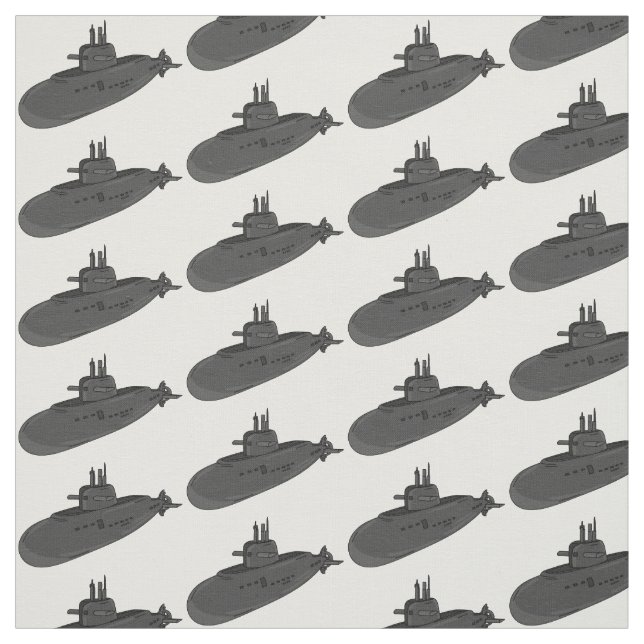 Submarine cartoon illustration fabric (Swatch)