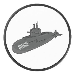 Submarine cartoon illustration hockey puck