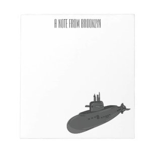 Submarine cartoon illustration notepad