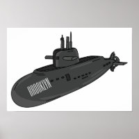 Submarine cartoon illustration
