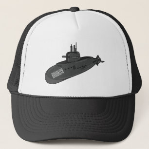 Submarine cartoon illustration  trucker hat