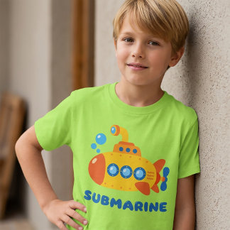 Submarine Cartoon T-Shirt for Boys