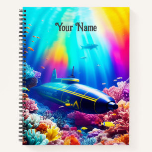 Submarine in Beautiful Ocean Notebook