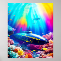 Submarine in Beautiful Ocean