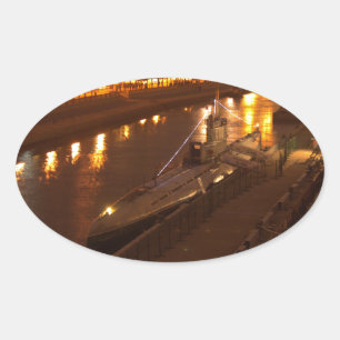 Submarine In St Petersburg Oval Sticker