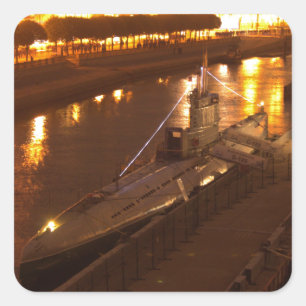 Submarine In St Petersburg Square Sticker