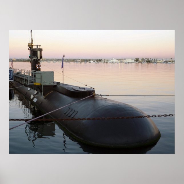 Submarine in Sunrise Poster (Front)