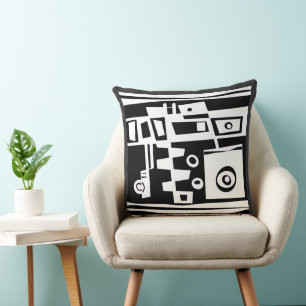 Submarine Life Brown Purple White Black Cushion