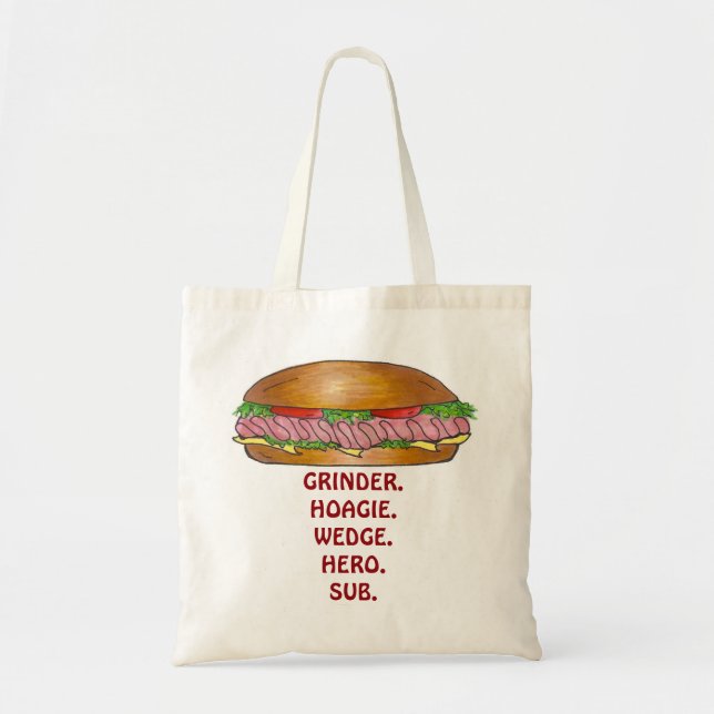 Submarine Sandwich Grinder Hoagie Sub Hero Tote (Front)